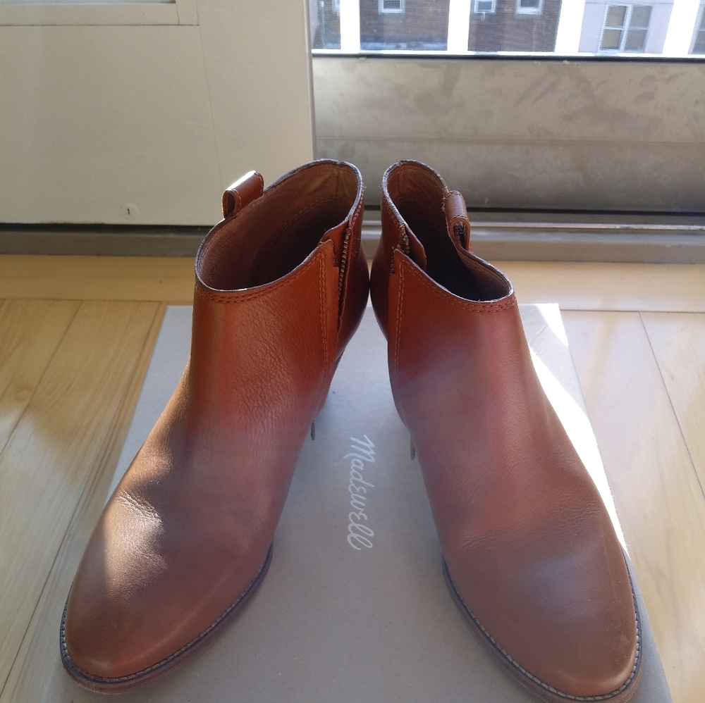Madewell Brown Leather Ankle Boots Sz 9